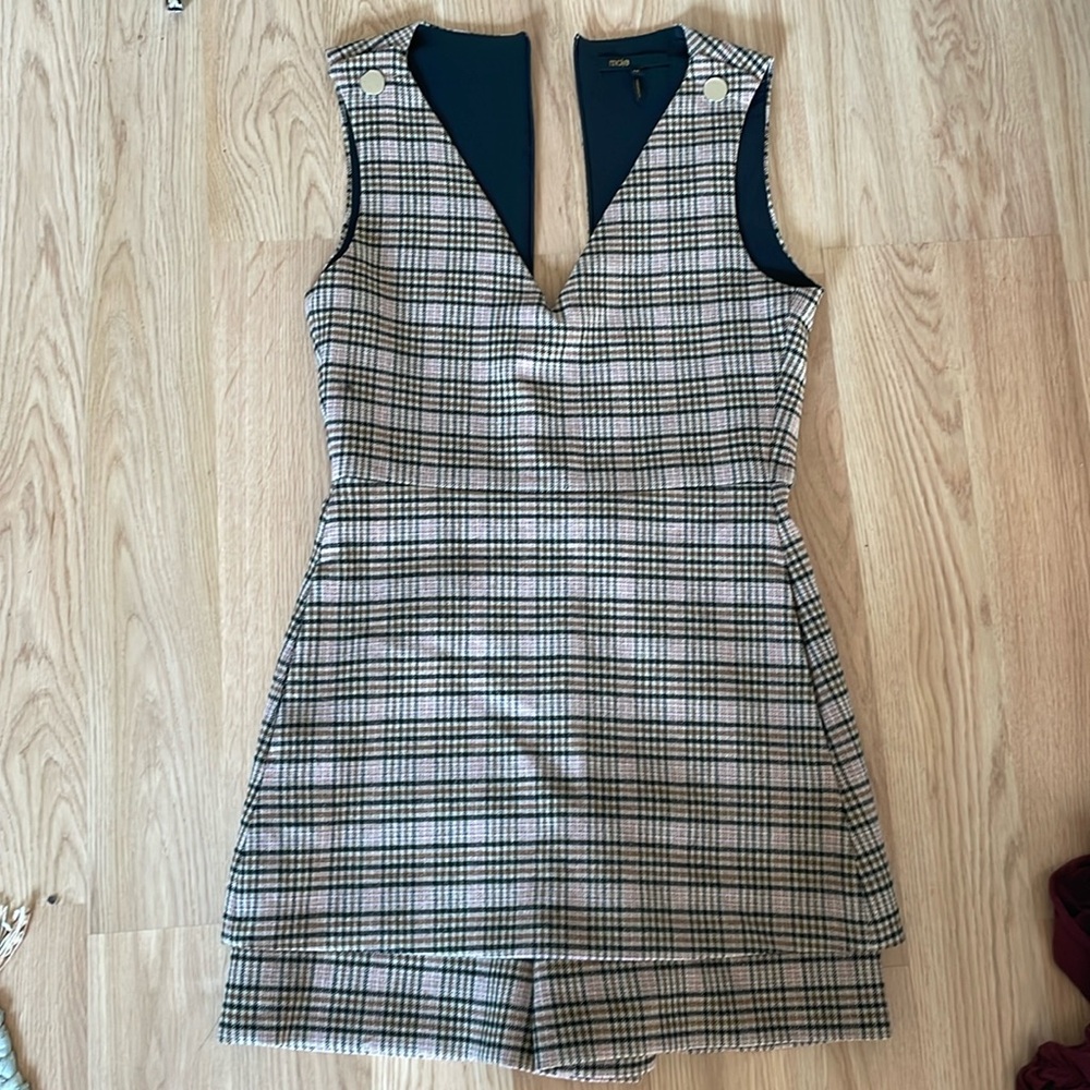 Adorable and sexy Maje skort dress pink brown